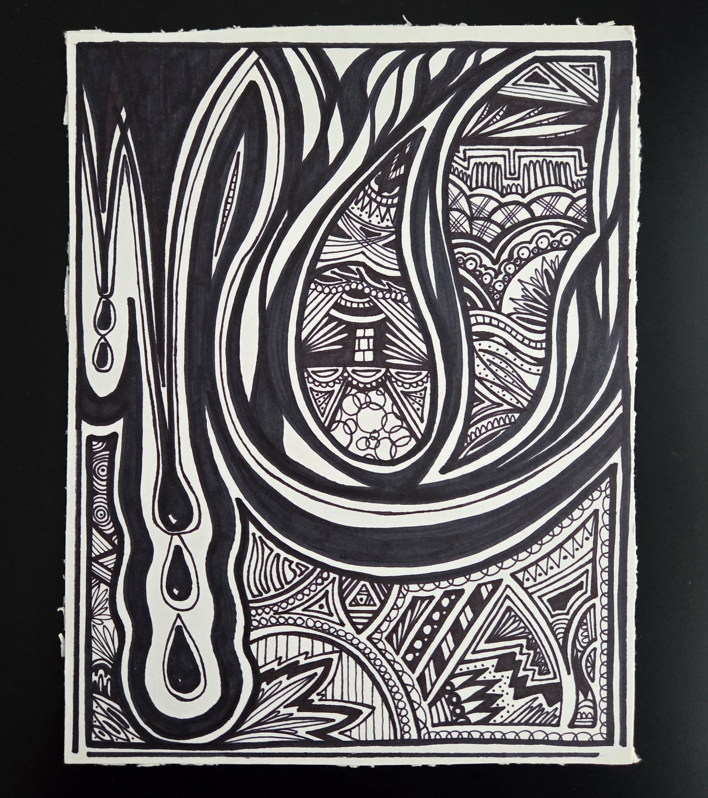 Raw Art Original on scrap mat 9.25x7