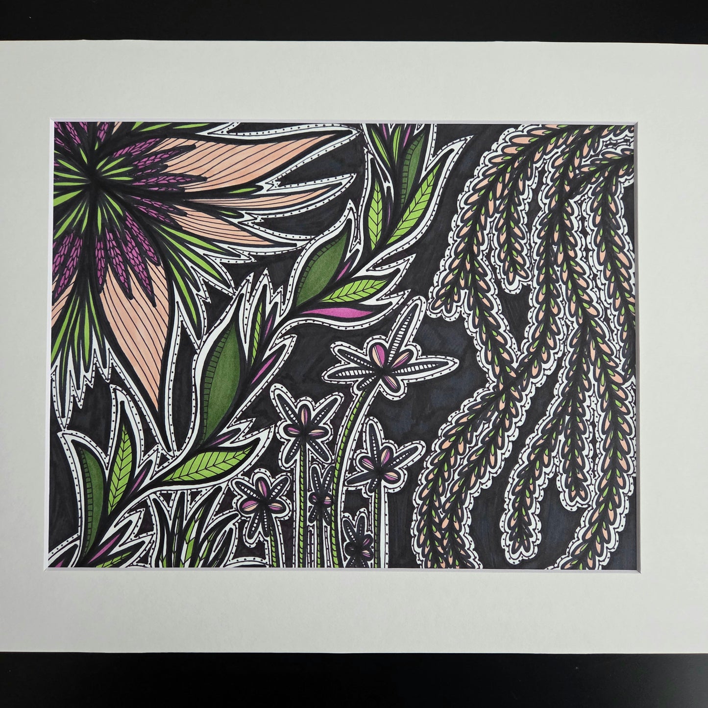 "Flower Show" - 8.5x11 Original on paper (matted 11x14)