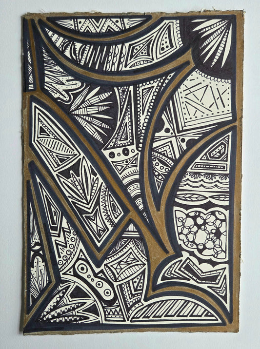 Raw Art Original on scrap mat 9x6