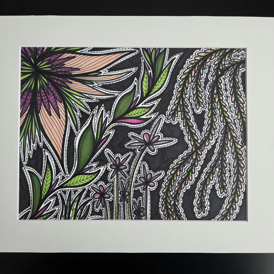 "Flower Show" - 8.5x11 Original on paper (matted 11x14)