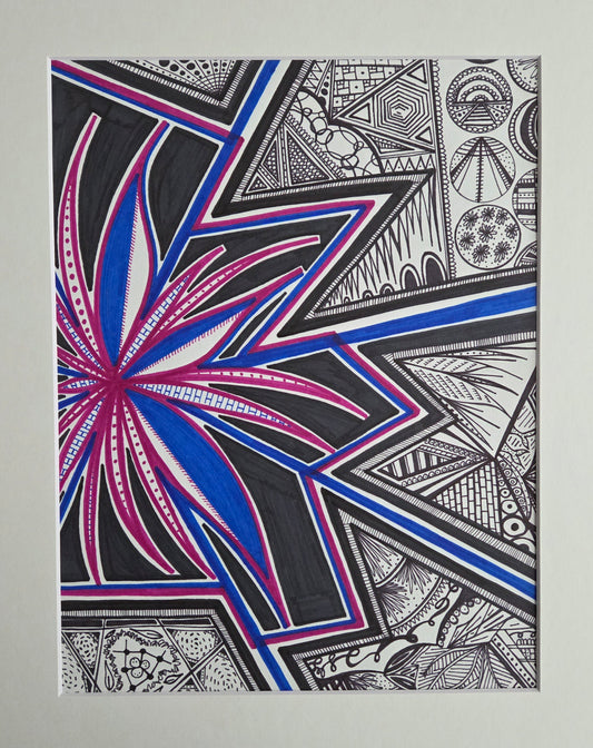 "Line" 8.5x11 Original on paper (matted 11x14)